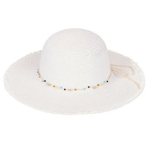 Wide Brim Straw Hat with Plait