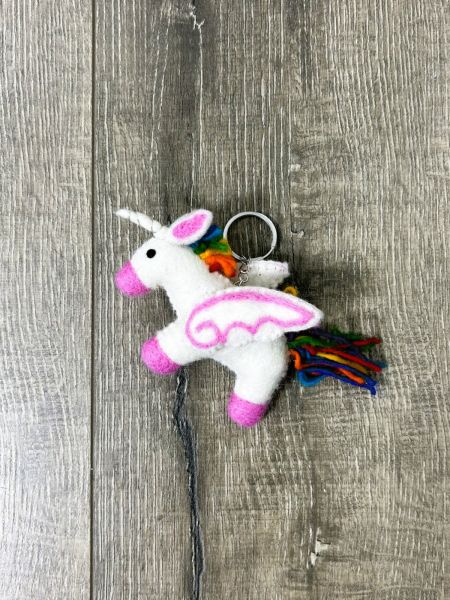 Unicorn Felt Keyring