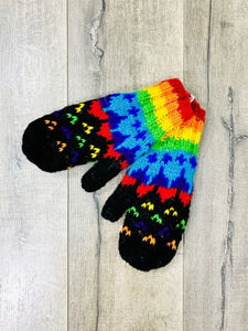 Rainbow Fleck Mittens