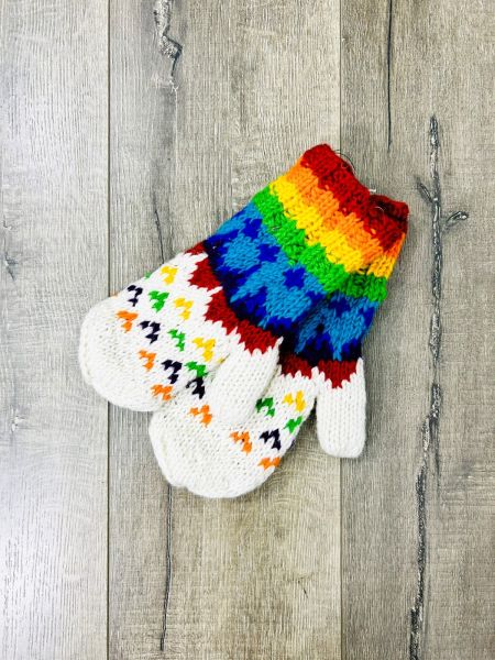 Rainbow Fleck Mittens