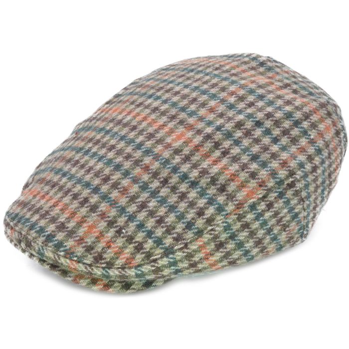 Houndstooth Tweed Flat Cap