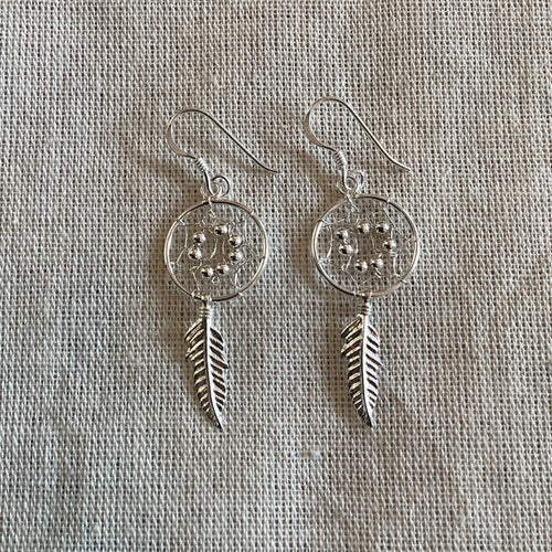 7 Bead Dreamcatcher Earrings 16mm