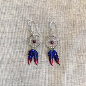 Two-Tone Dreamcatcher Earrings 12mm