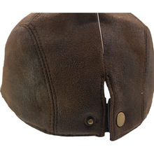 David Faux Leather Aged LOOK Flat Cap