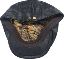 David Faux Leather Aged LOOK Flat Cap