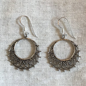 Crescent Filigree Earring 9x25mm