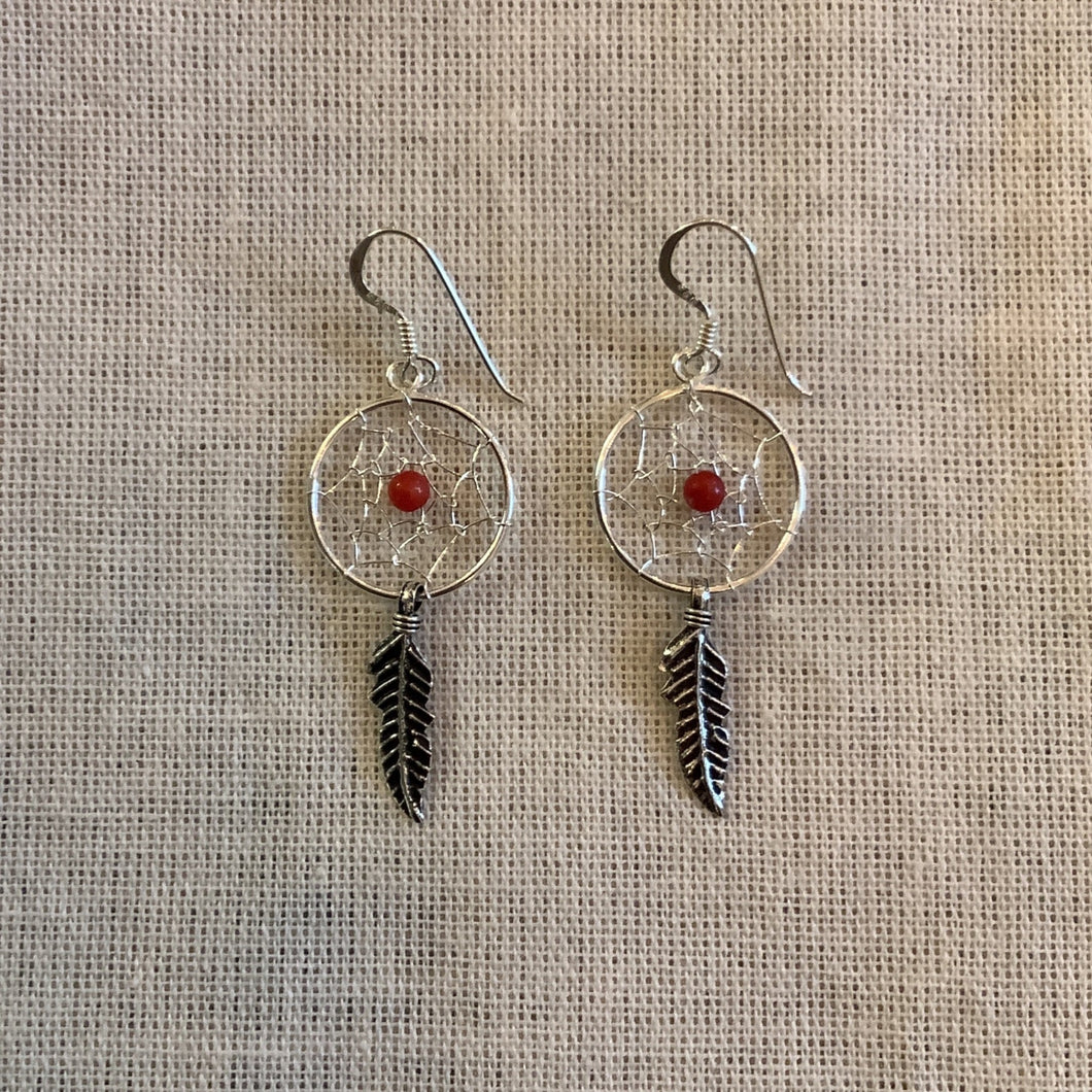 Single Feather Multi Dreamcatcher Earrings 16mm