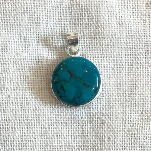 Stone Round Pendant 12x1mm