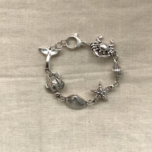 Sealife Silver Charm Bracelet