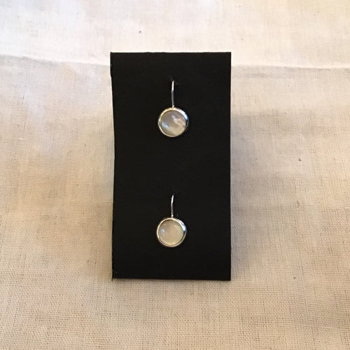 Stone Circle Drop Earrings