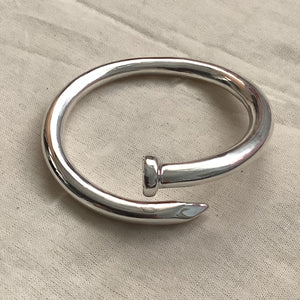 Nail Silver Bangle