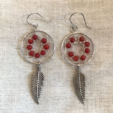 7 Bead Dreamcatcher Earrings 20mm