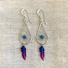 Two-Tone Teardrop Dreamcatcher Earrings 12mm