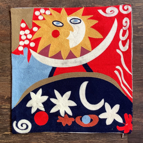 Sun Crewel Embroidered Cushion Covers