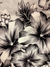 Black & White Hibiscus Sarong