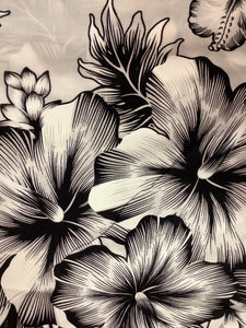 Black & White Hibiscus Sarong