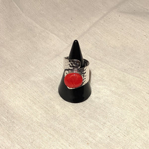 Wrap Around Stone Ring - Hammered