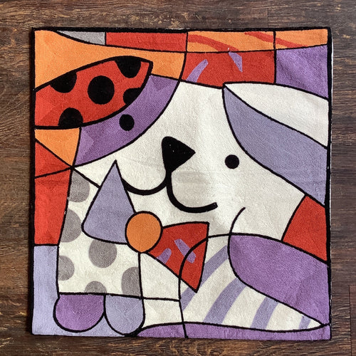 Cubist Dog 2 Crewel Embroidered Cushion Covers