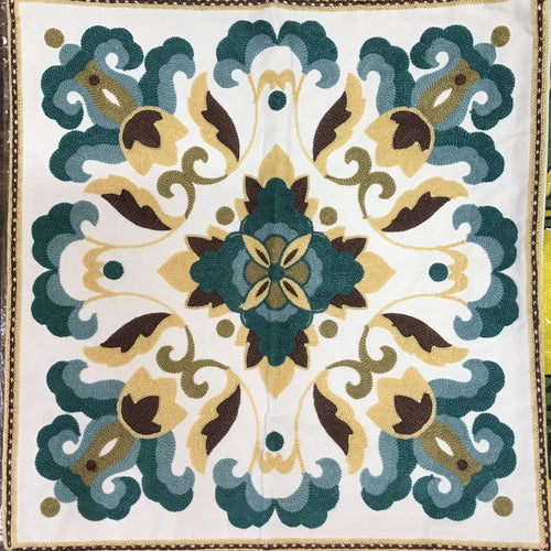 Floral Crewel Cushion Cover