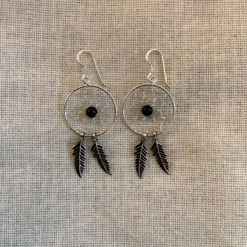 Double Feather Multi Dreamcatcher Earrings 18mm