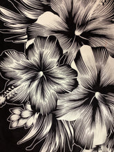 Black & White Hibiscus Sarong