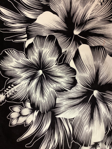 Black & White Hibiscus Sarong