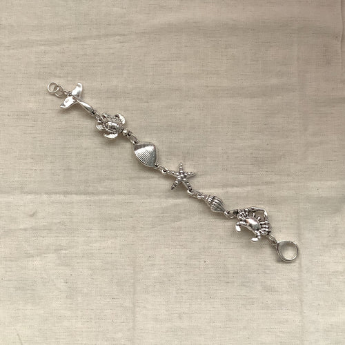 Sealife Silver Charm Bracelet