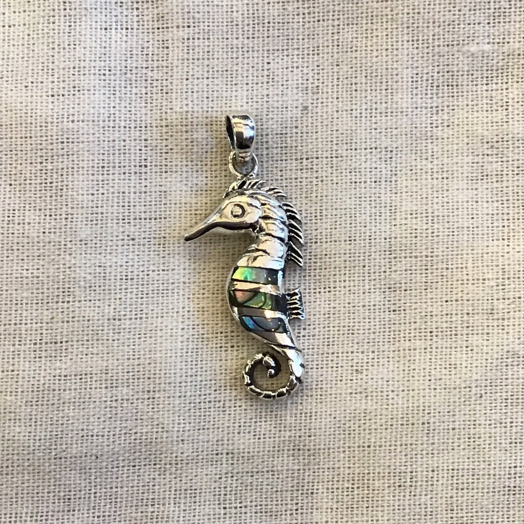 Stone Striped Seahorse Pendant