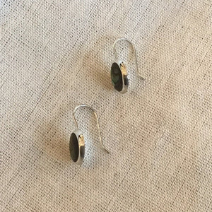 Stone Circle Drop Earrings