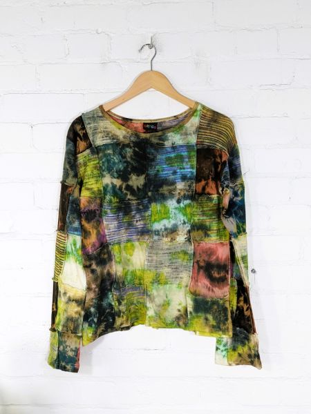 Patchwork Woven Cotton Top