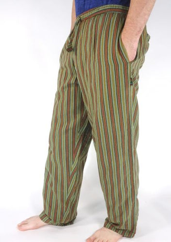 Green STRIPE CARGO POCKET Trousers