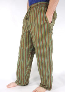 Green STRIPE CARGO POCKET Trousers