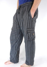 Black Stripe CARGO POCKET Trousers