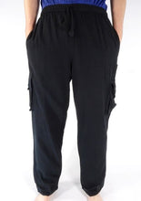 Black Plain CARGO POCKET Trousers