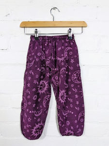 Kids Purple Celestial Harem Trousers-100% Cotton