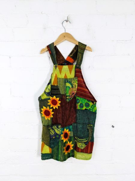 Kids Green Dungarees Dress