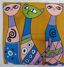 Trinity Cubist 3 Cats  Embroidered Cushion Covers
