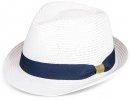 Ladies Straw Trilby Hat with Ribbon Band