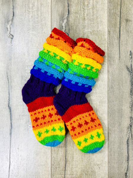 Lined Long Socks - Rainbow