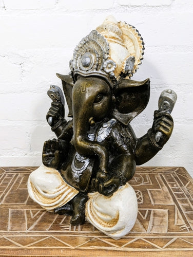 Large White Bronze Ganesh