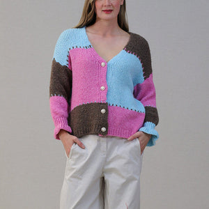 Boxy Colour Block Cardi