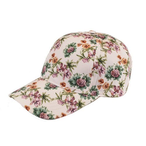 Flower Print Baseball Cap
