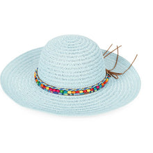 Beaded Wide Brim Straw Hat