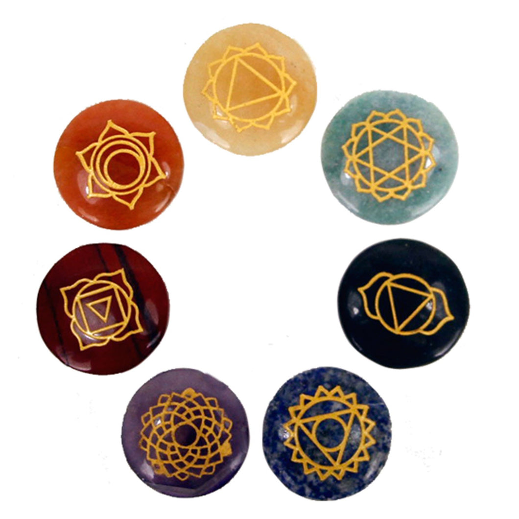 Chakra Balancing Set, 7 Stones and Pouch