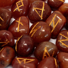 RED AVENTURINE Runes Stones Set in Pouch