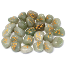 GREEN AVENTURINE Runes Stones Set in Pouch