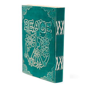 'Peace' Leather Lock Notebook