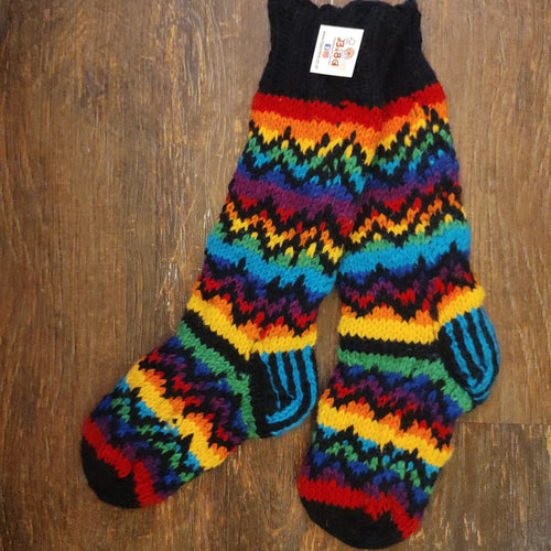 Zig Zag Fleece Lined Long Socks