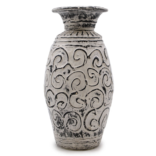 Swirls Classic Greek  Vase CREAM