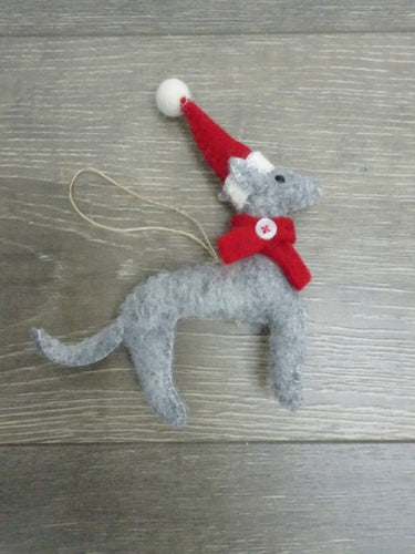 Greyhound With Xmas Hat